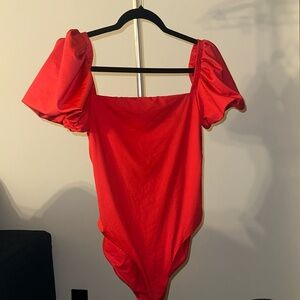 Red Italian Lux European Bathing Suit One Piece
